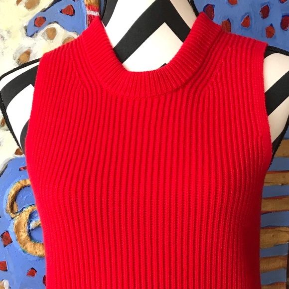 J. Crew Red Ribbed Sleeveless Sweater Tank - Picture 3 of 8